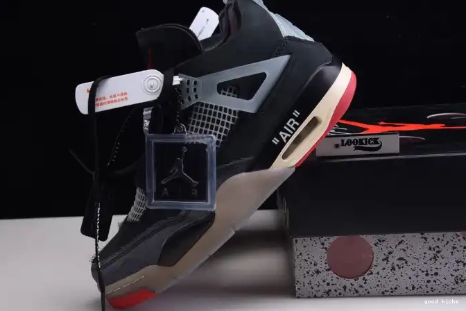 Cheap Off White x Air Jordan 4 Bred Retro CV9388-001 0507